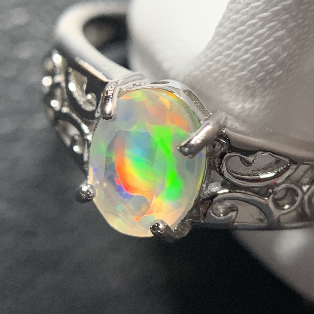 オパールのアラベスク調リングD