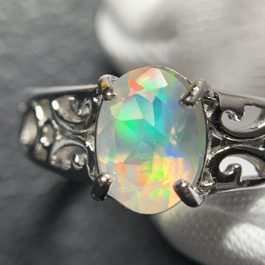 オパールのアラベスク調リングD