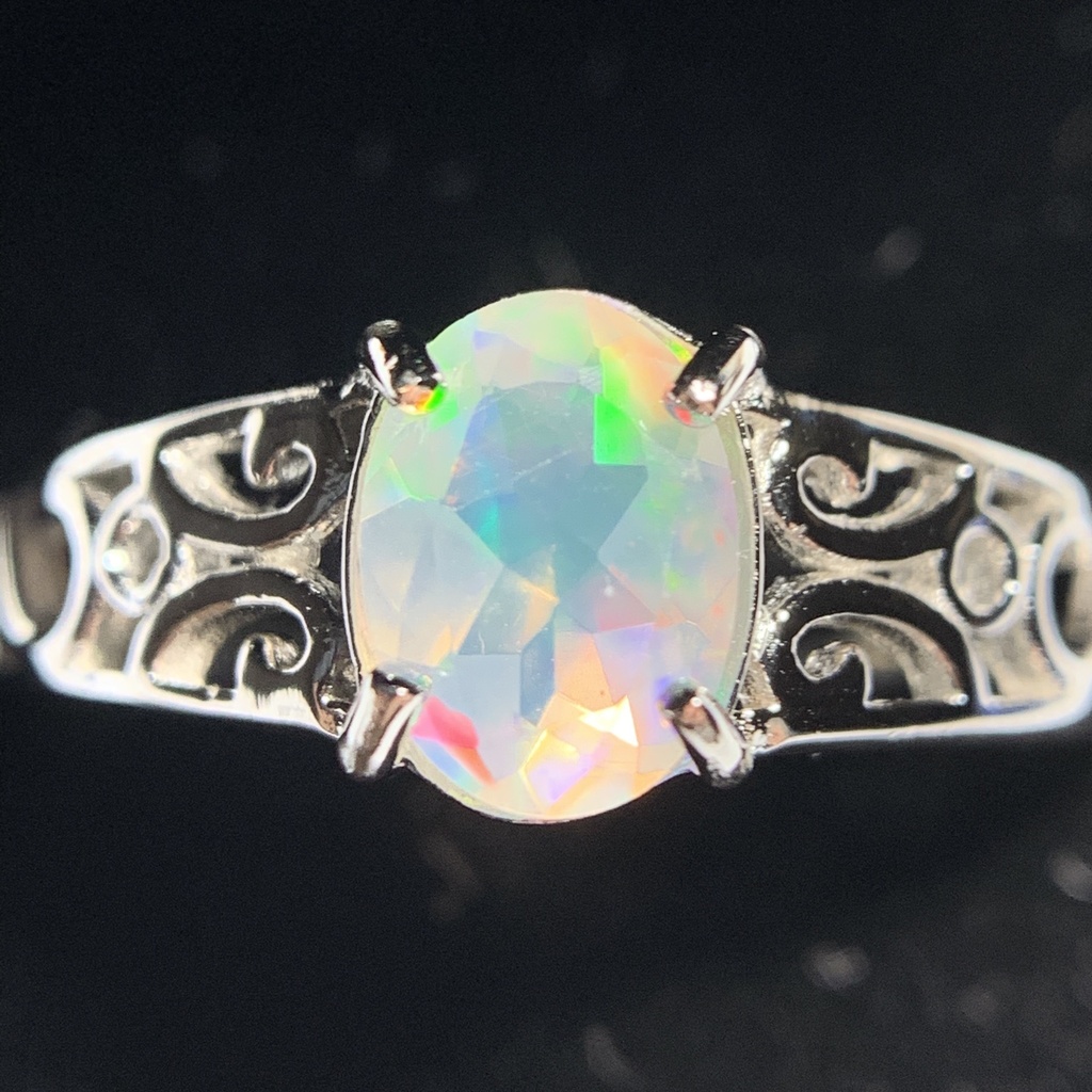 オパールのアラベスク調リングD