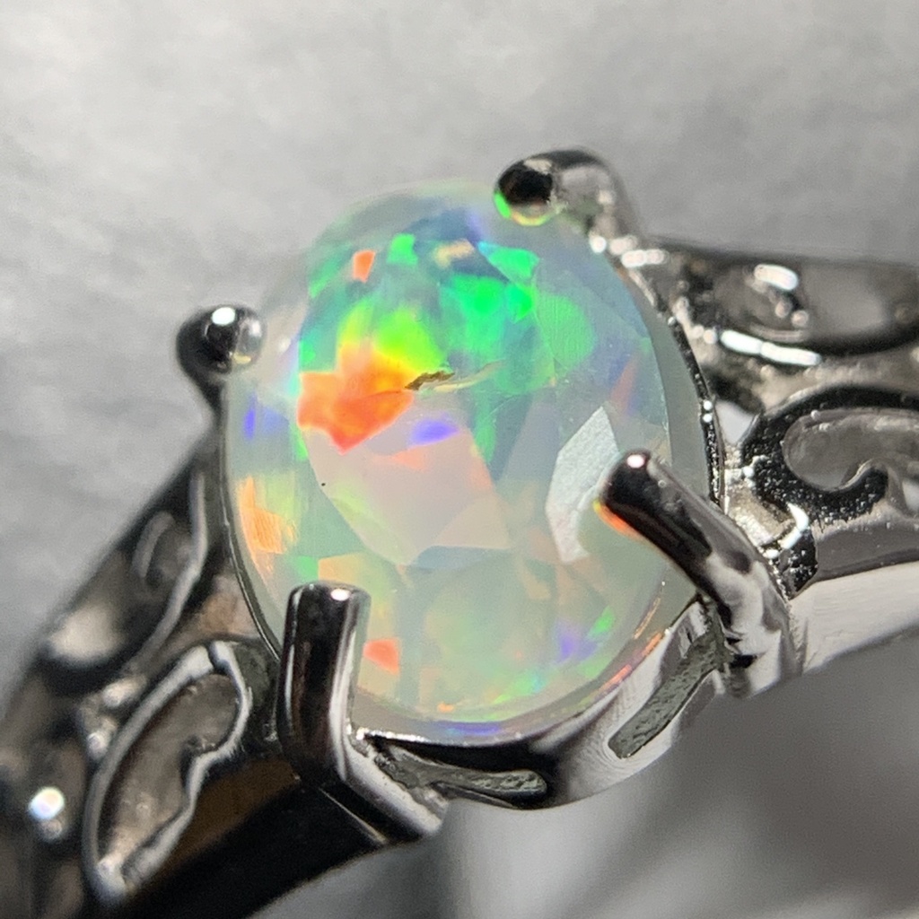 オパールのアラベスク調リングE