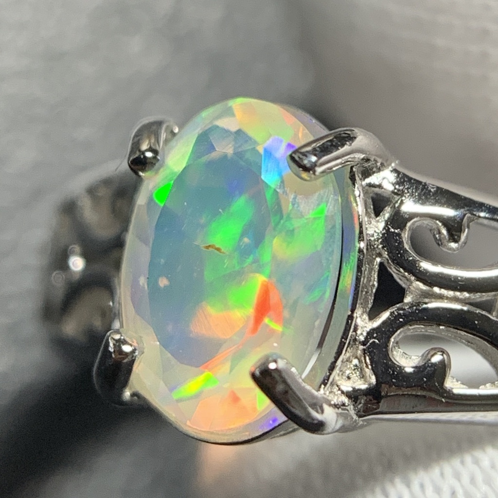 オパールのアラベスク調リングE