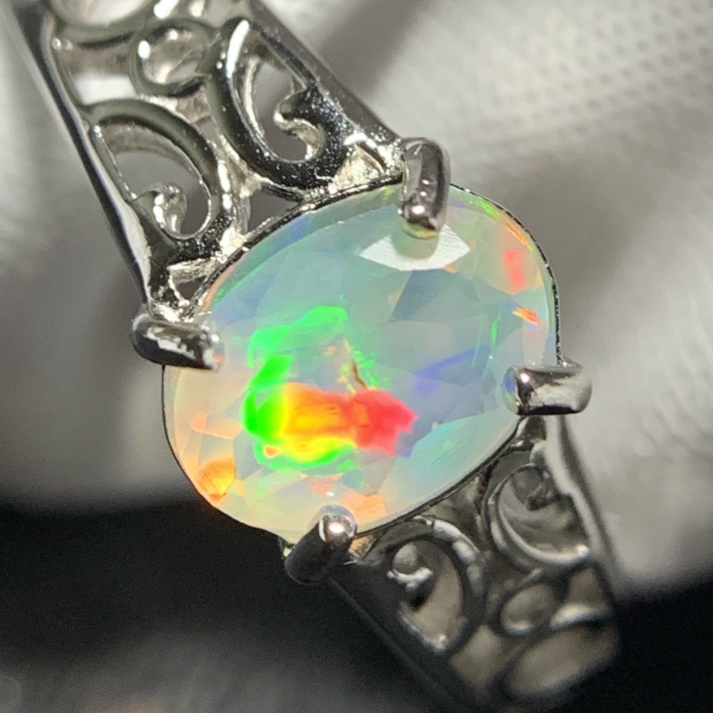 オパールのアラベスク調リングE