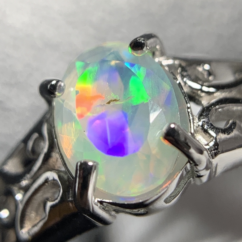 オパールのアラベスク調リングE