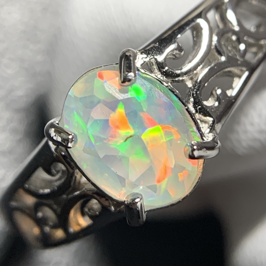 オパールのアラベスク調リングE