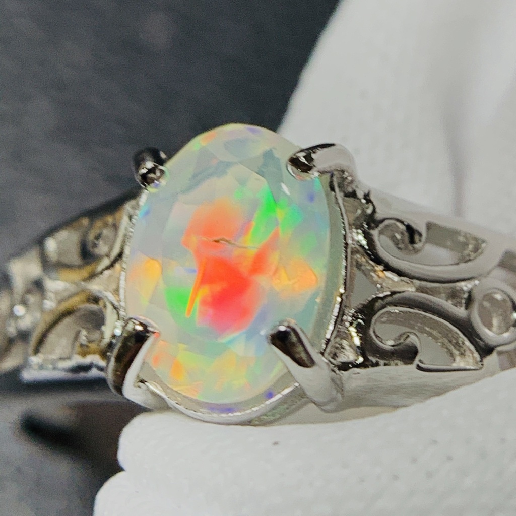 オパールのアラベスク調リングE