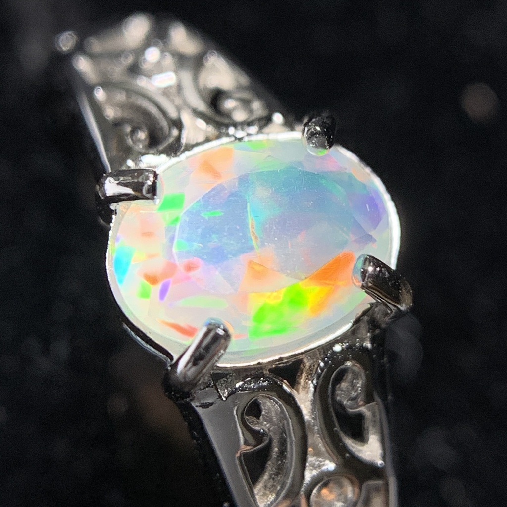 オパールのアラベスク調リングE