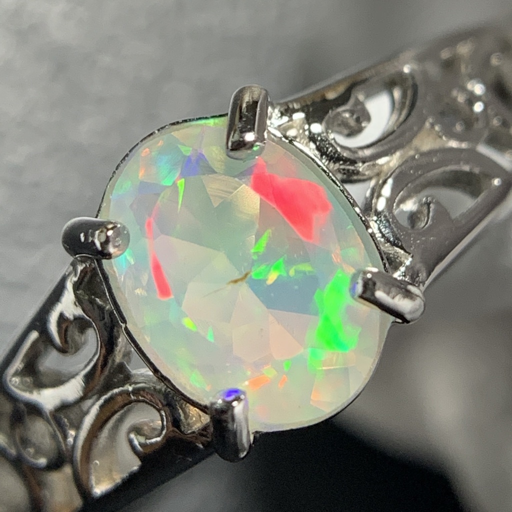 オパールのアラベスク調リングE