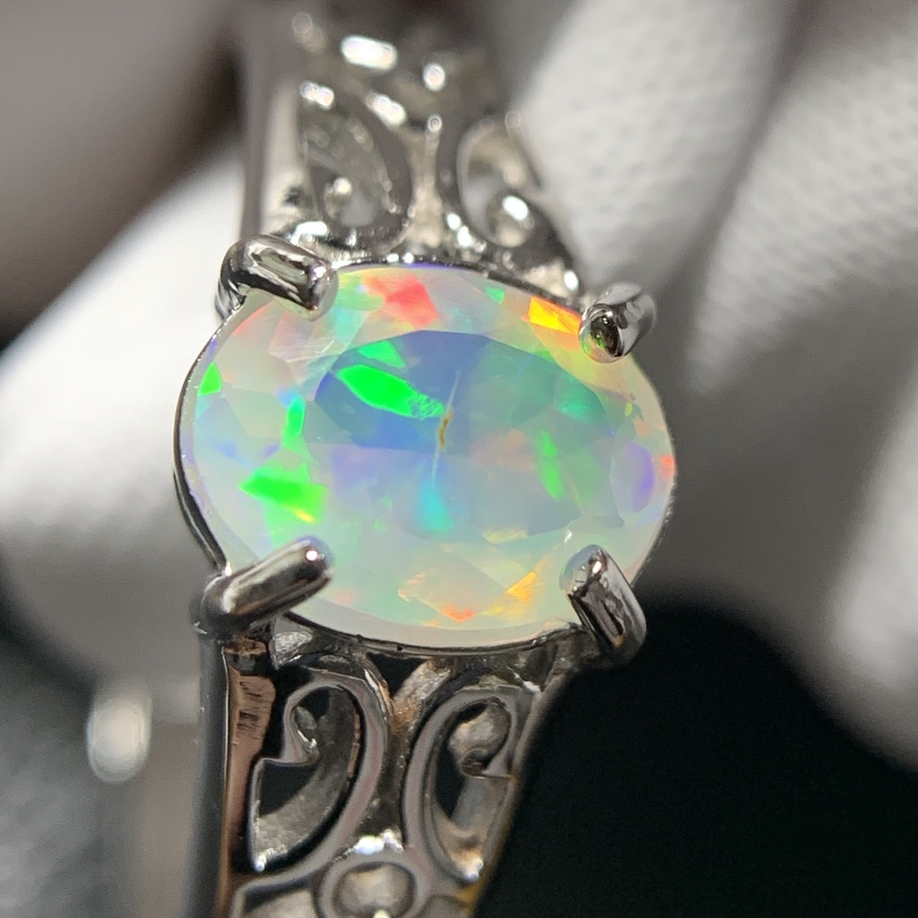 オパールのアラベスク調リングE