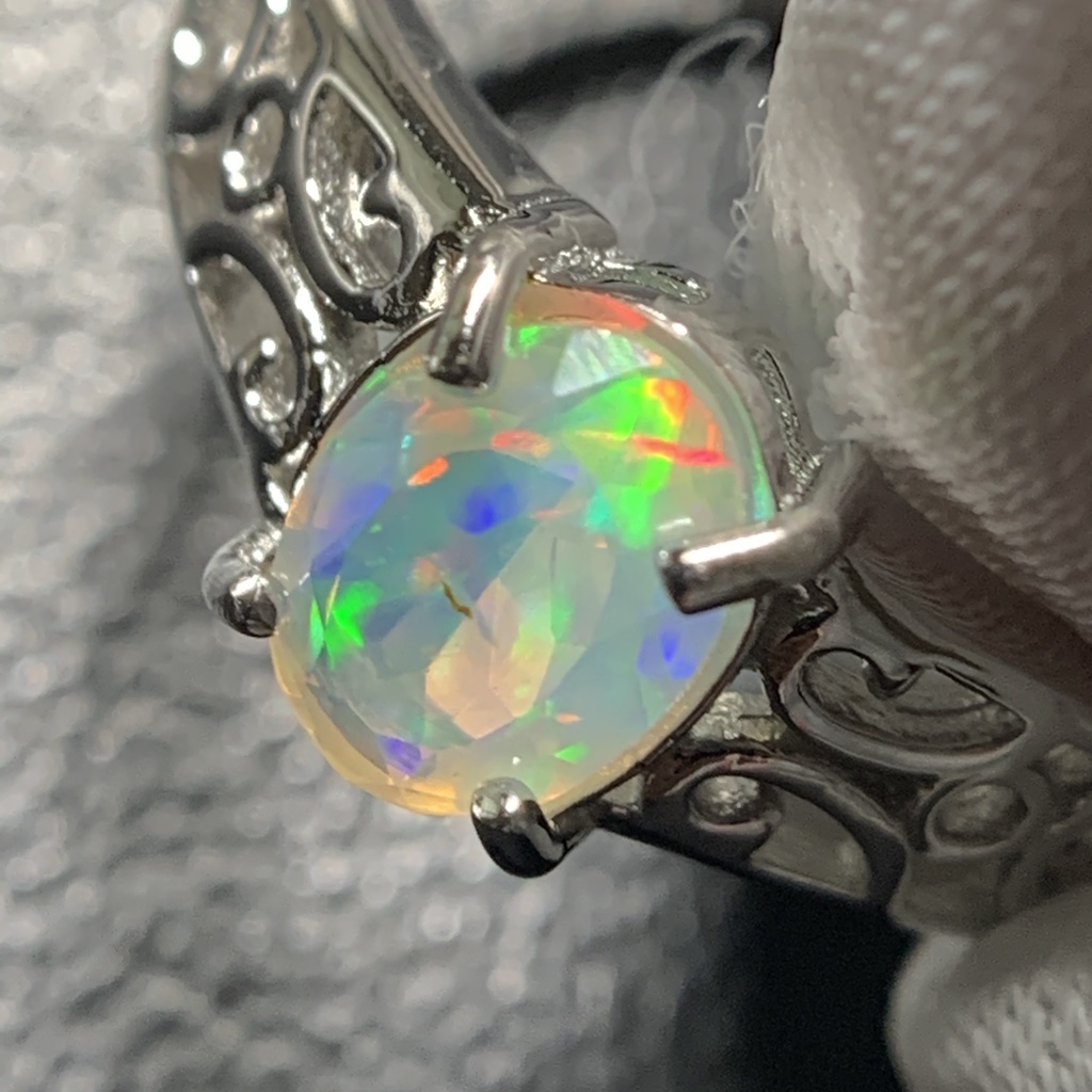 オパールのアラベスク調リングE