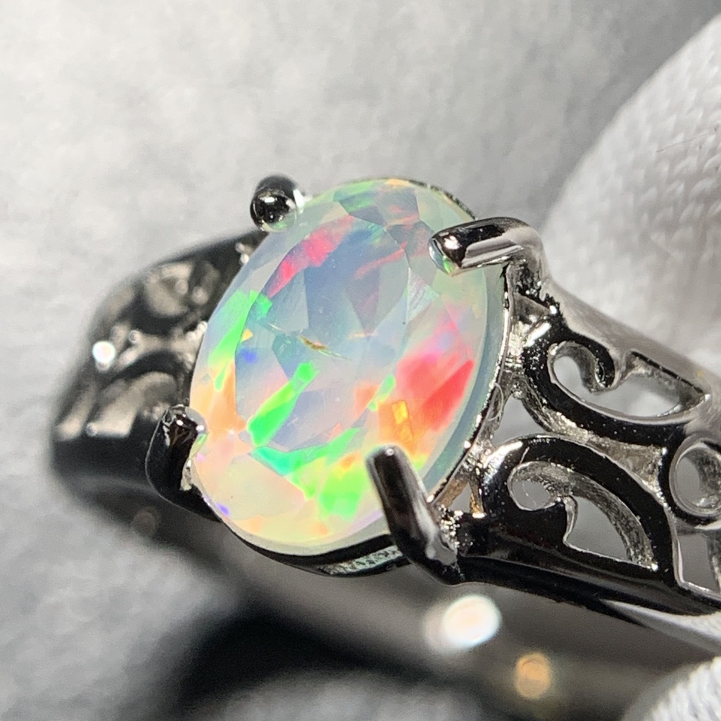 オパールのアラベスク調リングE