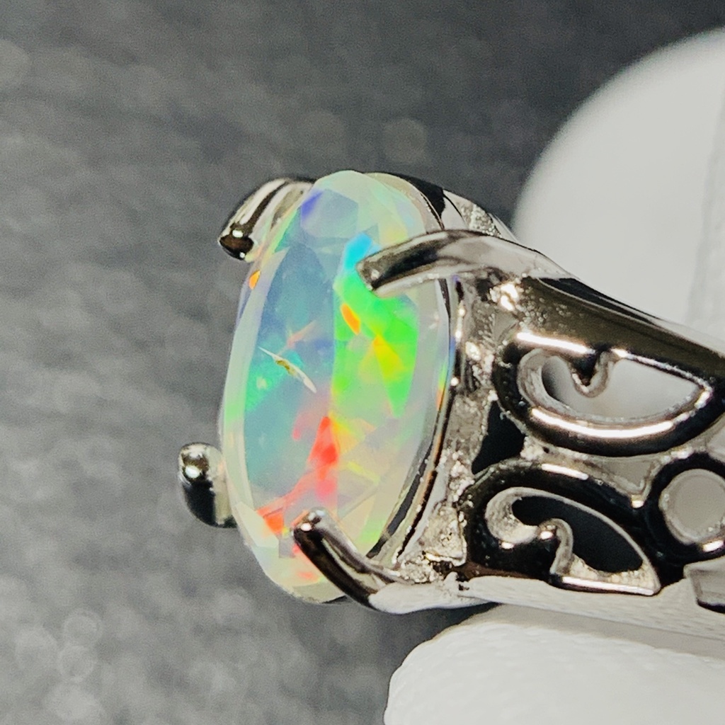 オパールのアラベスク調リングE