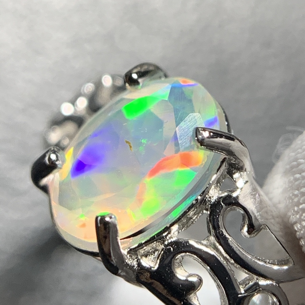 オパールのアラベスク調リングE