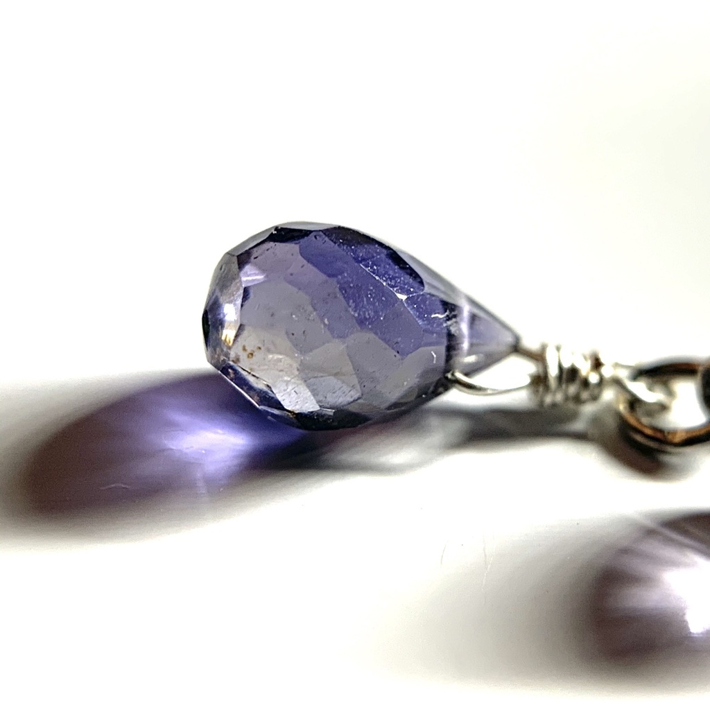 【1個売り】アイオライトとダブルハートのピアス