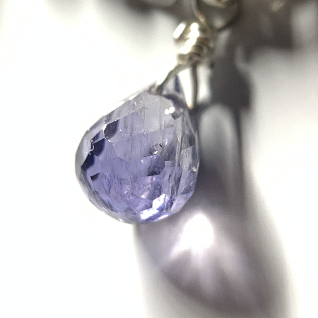 【1個売り】アイオライトとダブルハートのピアス