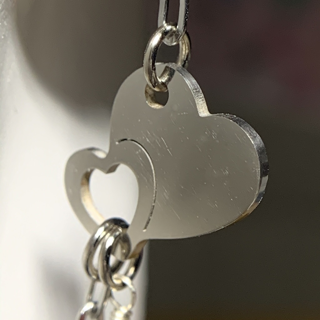 【1個売り】アイオライトとダブルハートのピアス