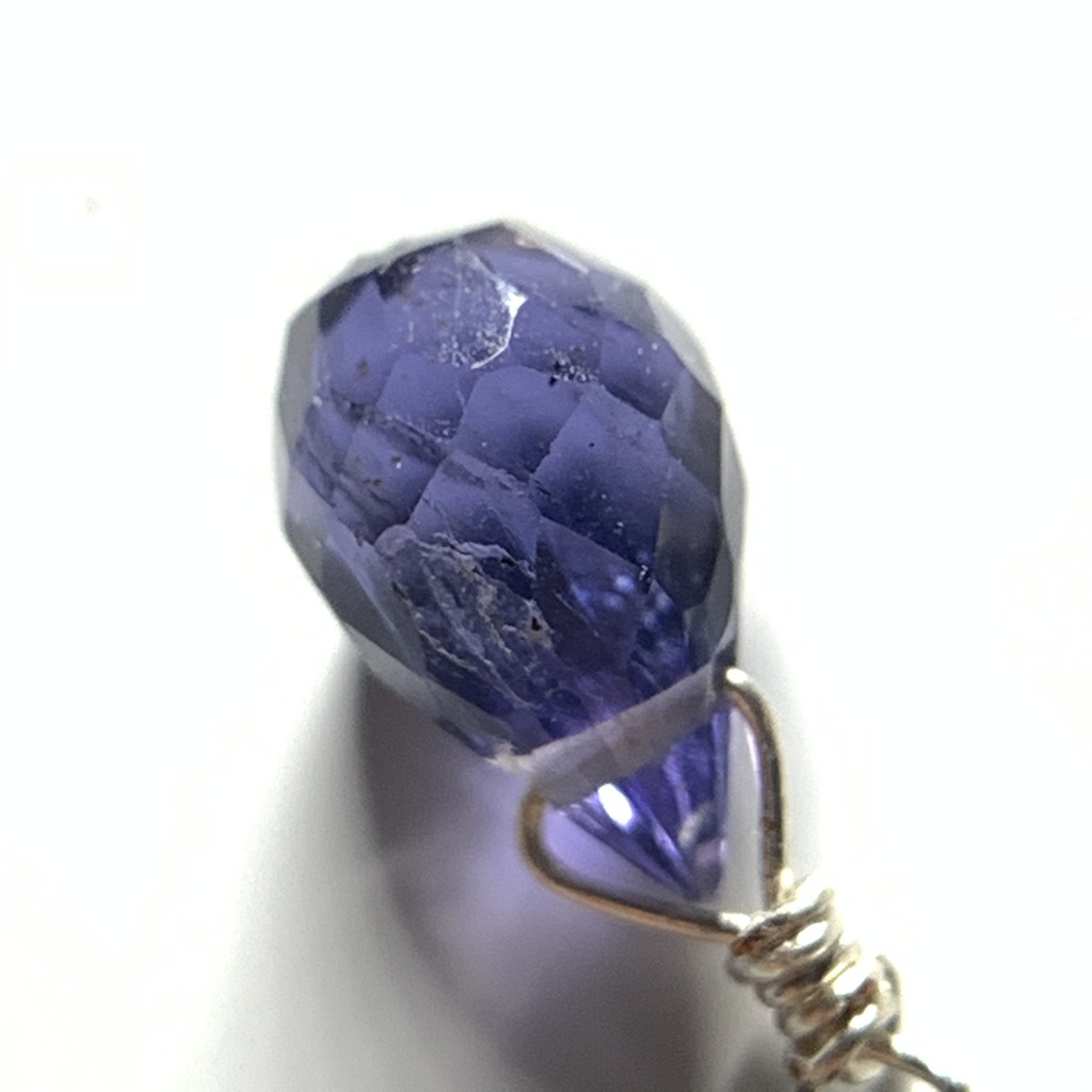 【1個売り】アイオライトとダブルハートのピアス