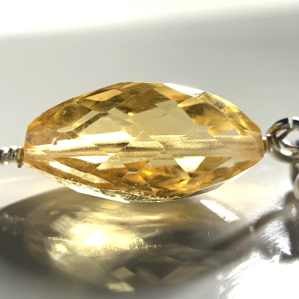 【1個売り】シトリンとボヘミアン風パーツのピアス