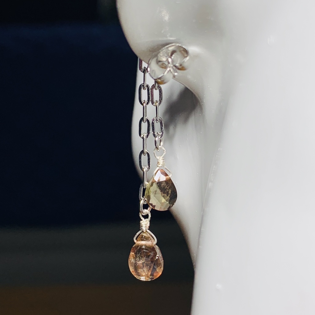 【1個売り】アンダリュサイトとチェーンのピアス