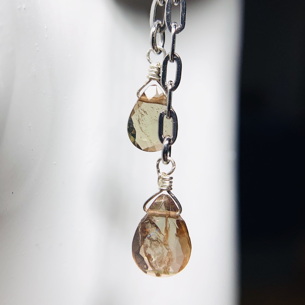 【1個売り】アンダリュサイトとチェーンのピアス