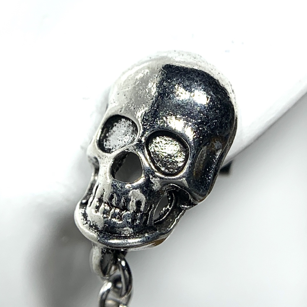 【1個売り】(試作品)ガーネットとスカルとスパイクのピアス