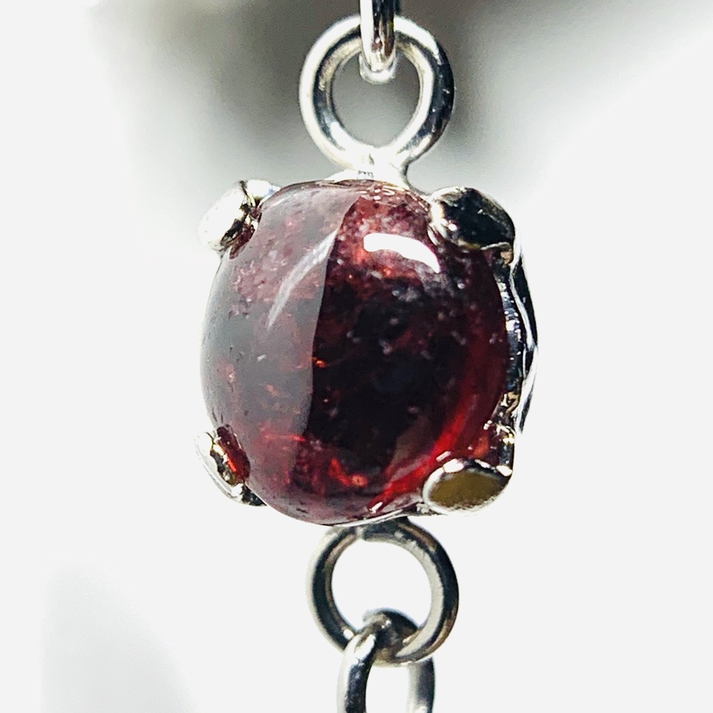 【1個売り】(試作品)ガーネットとスカルとスパイクのピアス