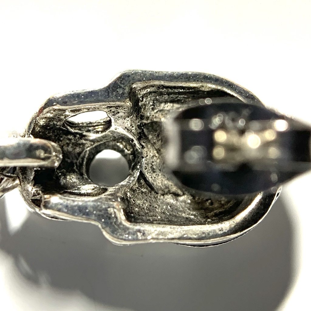 【1個売り】(試作品)ガーネットとスカルとスパイクのピアス