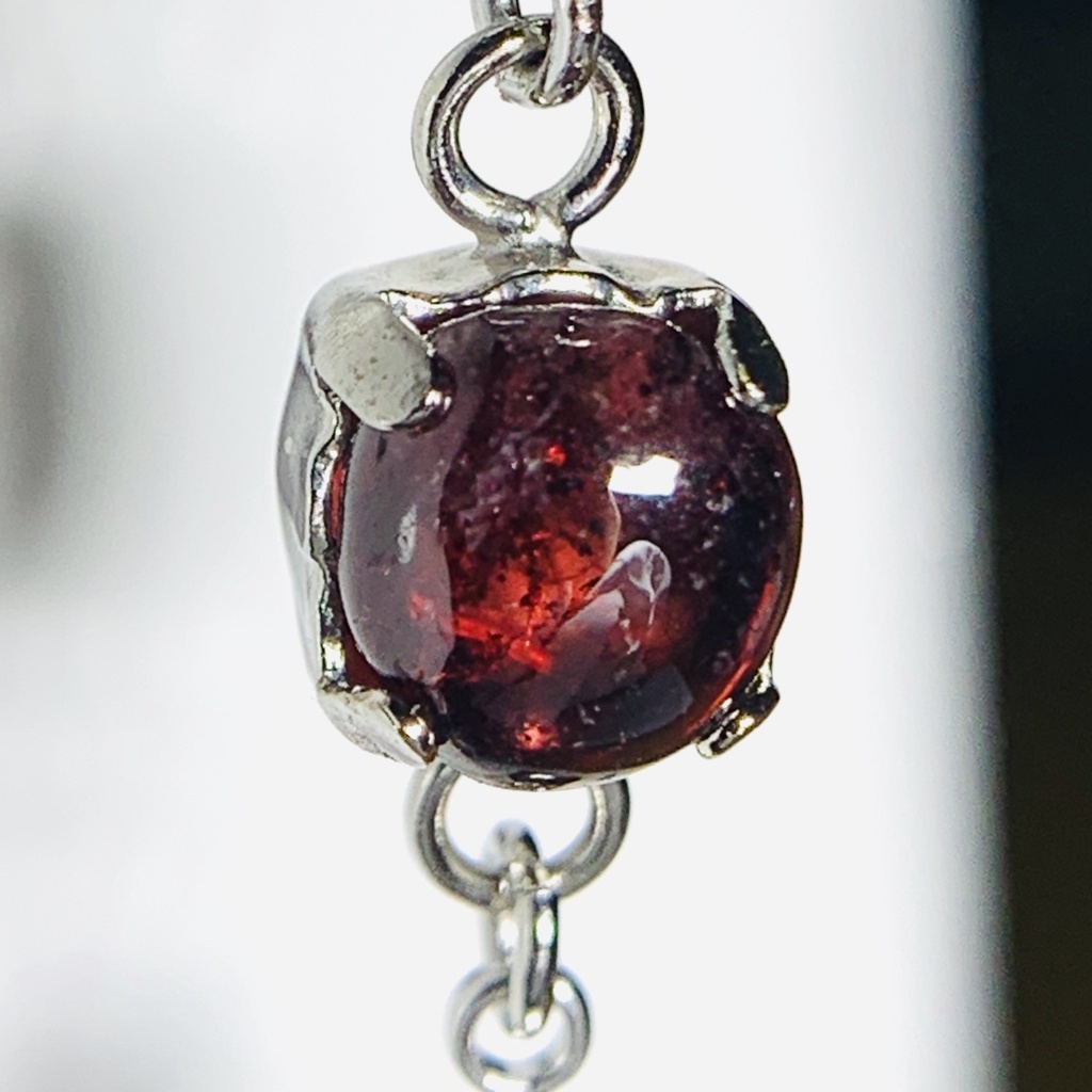 【1個売り】(試作品)ガーネットとスカルとスパイクのピアス