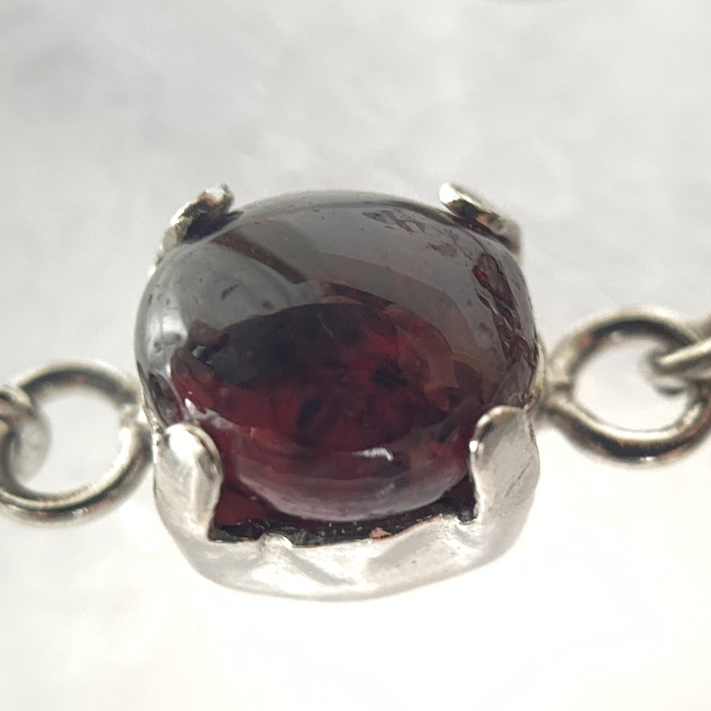 【1個売り】(試作品)ガーネットとスカルとスパイクのピアス