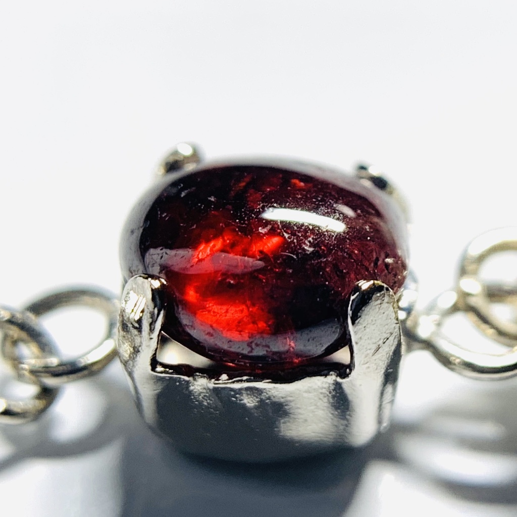 【1個売り】(試作品)ガーネットとスカルとスパイクのピアス