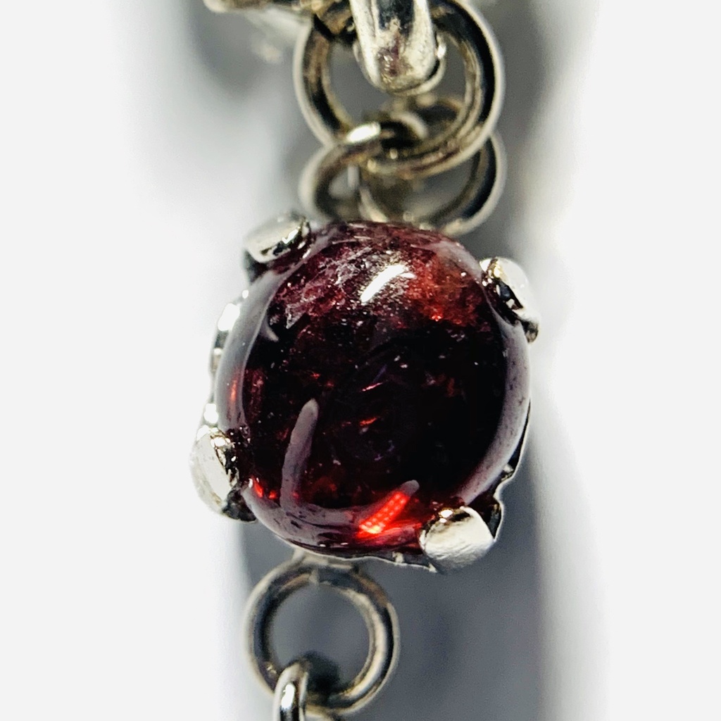 【1個売り】(試作品)ガーネットとスカルとスパイクのピアス