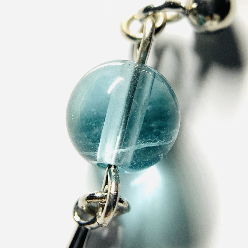 【1個売り】フローライトとカットスティックのピアス