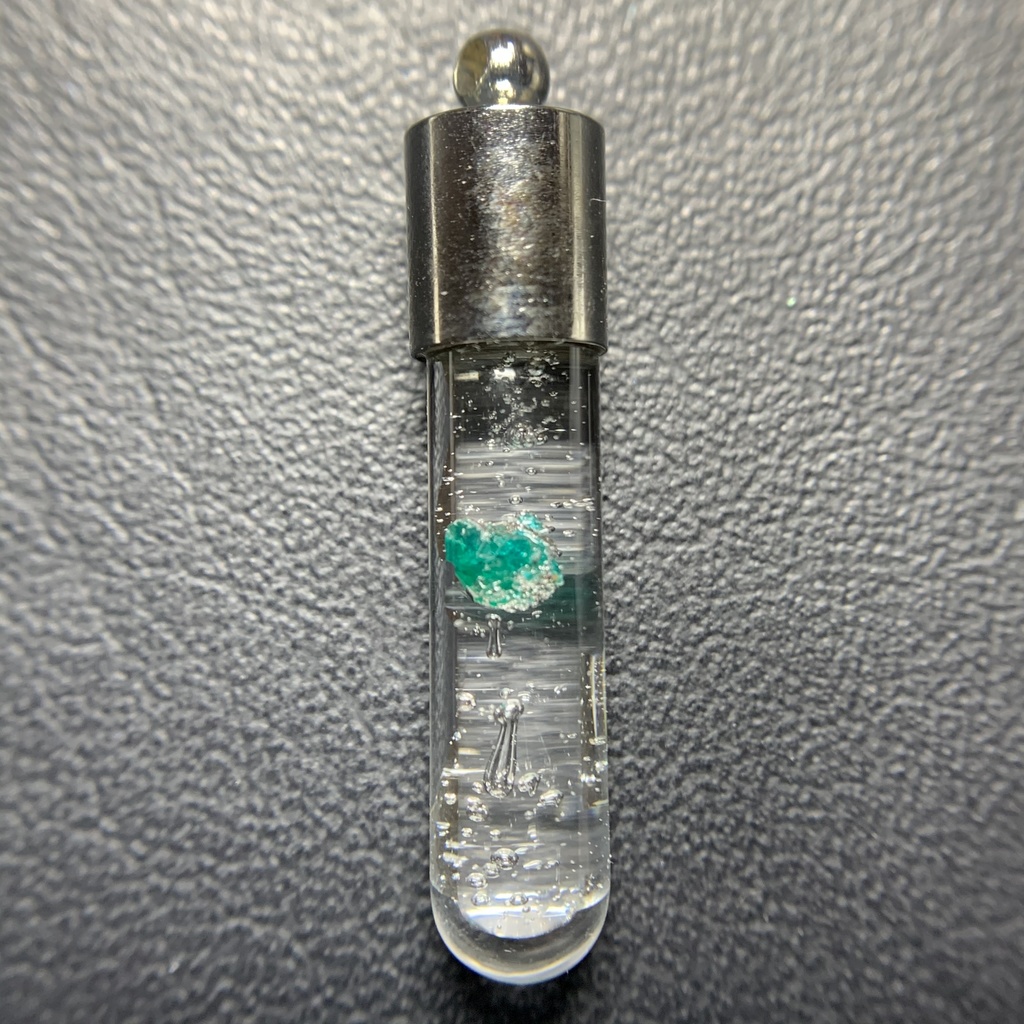 ダイオプテーズ(翠銅鉱)入り試験管(小)