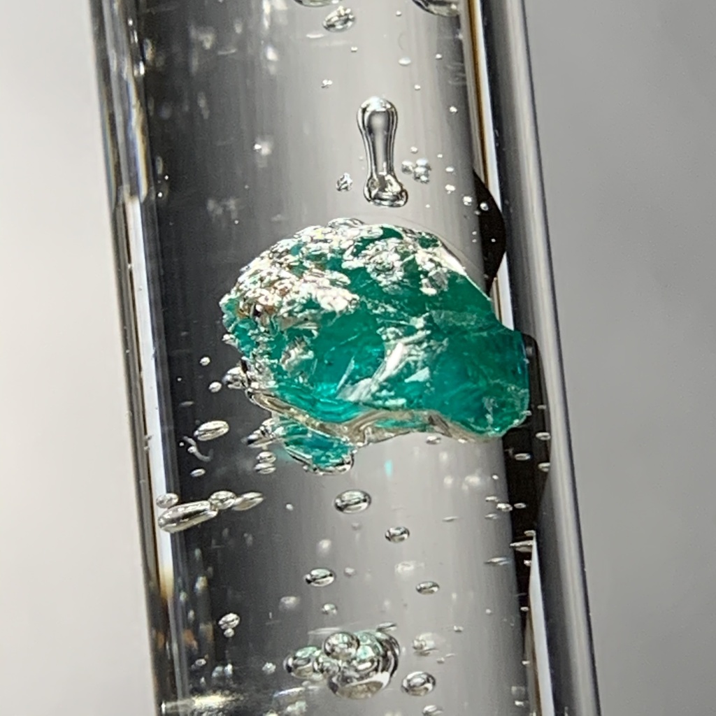 ダイオプテーズ(翠銅鉱)入り試験管(小)