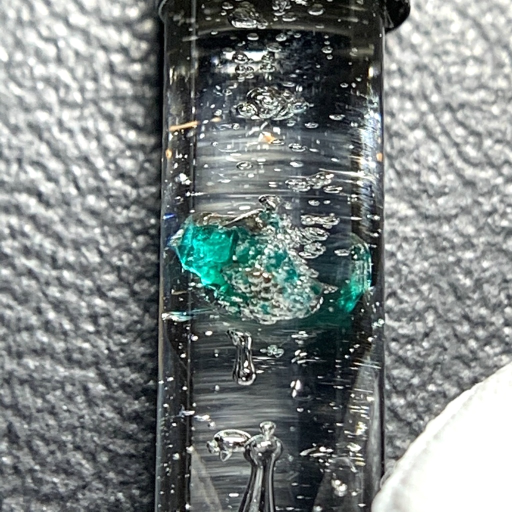 ダイオプテーズ(翠銅鉱)入り試験管(小)