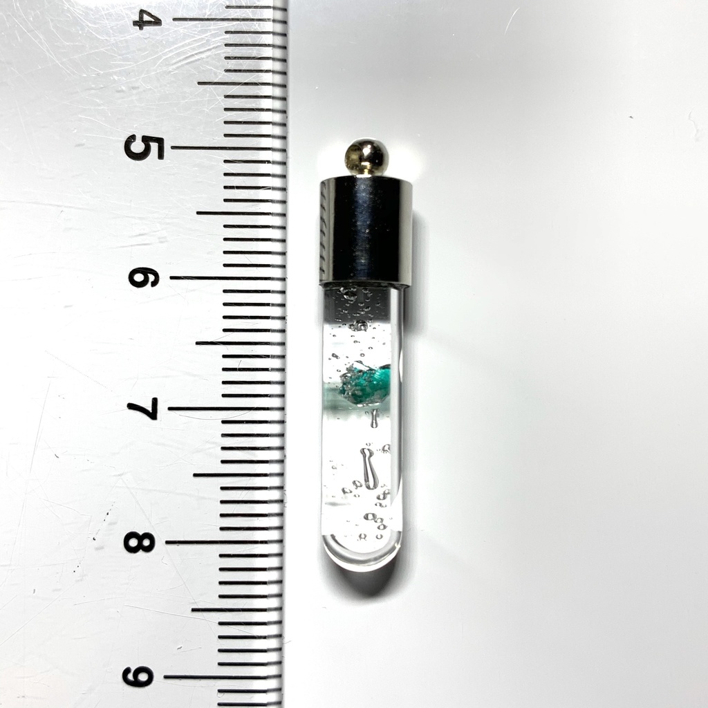ダイオプテーズ(翠銅鉱)入り試験管(小)