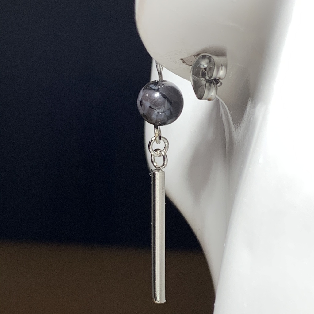 【1個売り】インディゴガブロとスティックのピアス