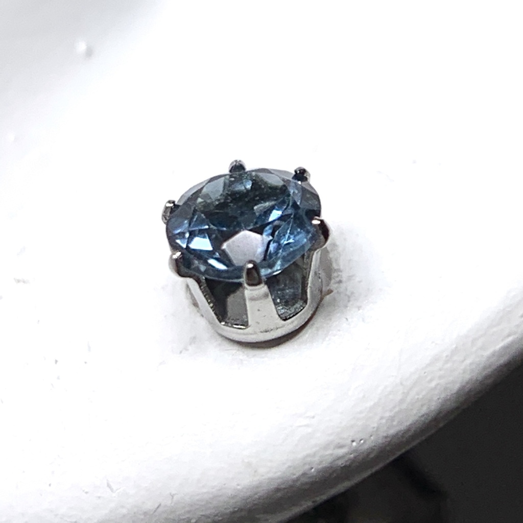 【1個売り】ロンドンブルートパーズのスタッドピアス 4mm