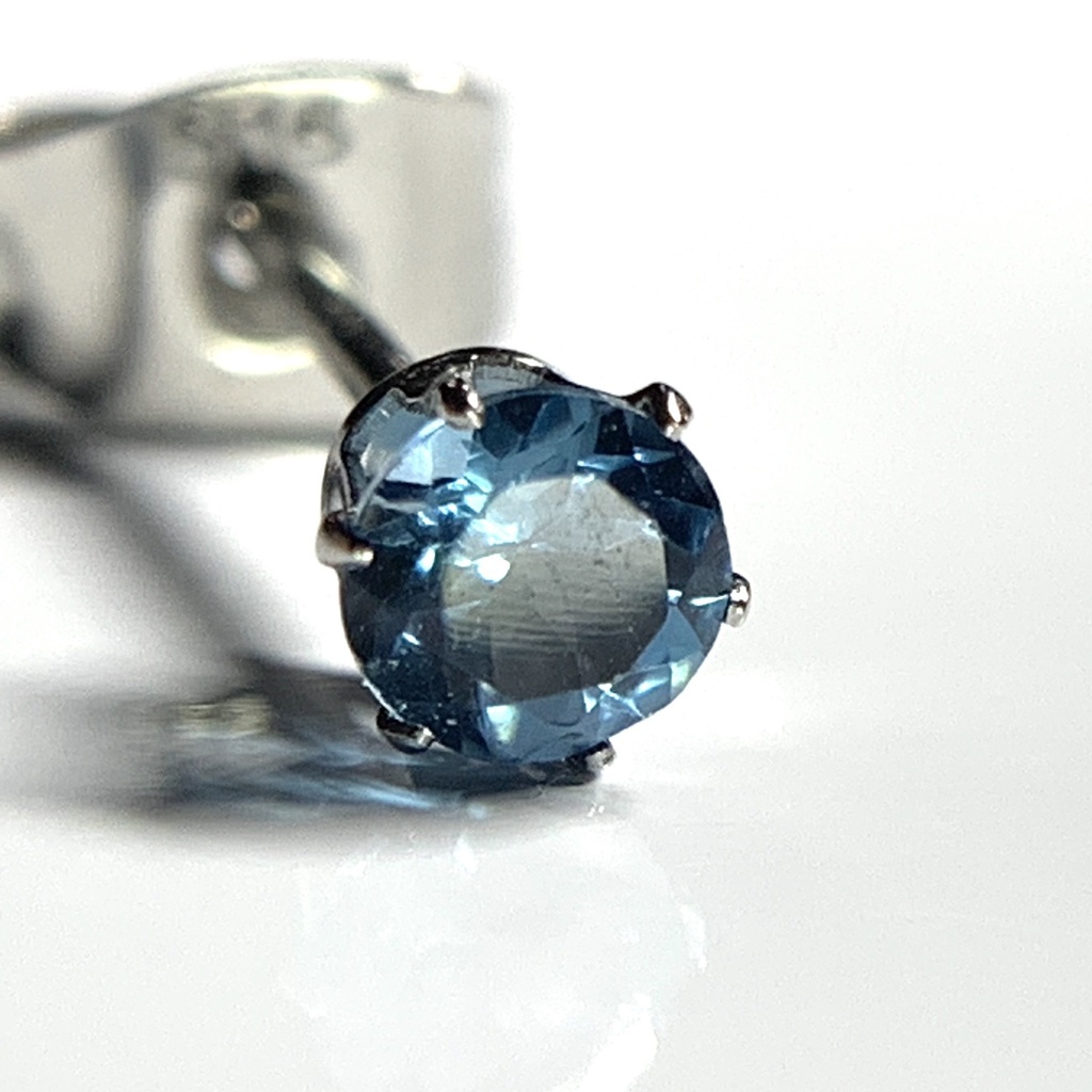 【1個売り】ロンドンブルートパーズのスタッドピアス 4mm