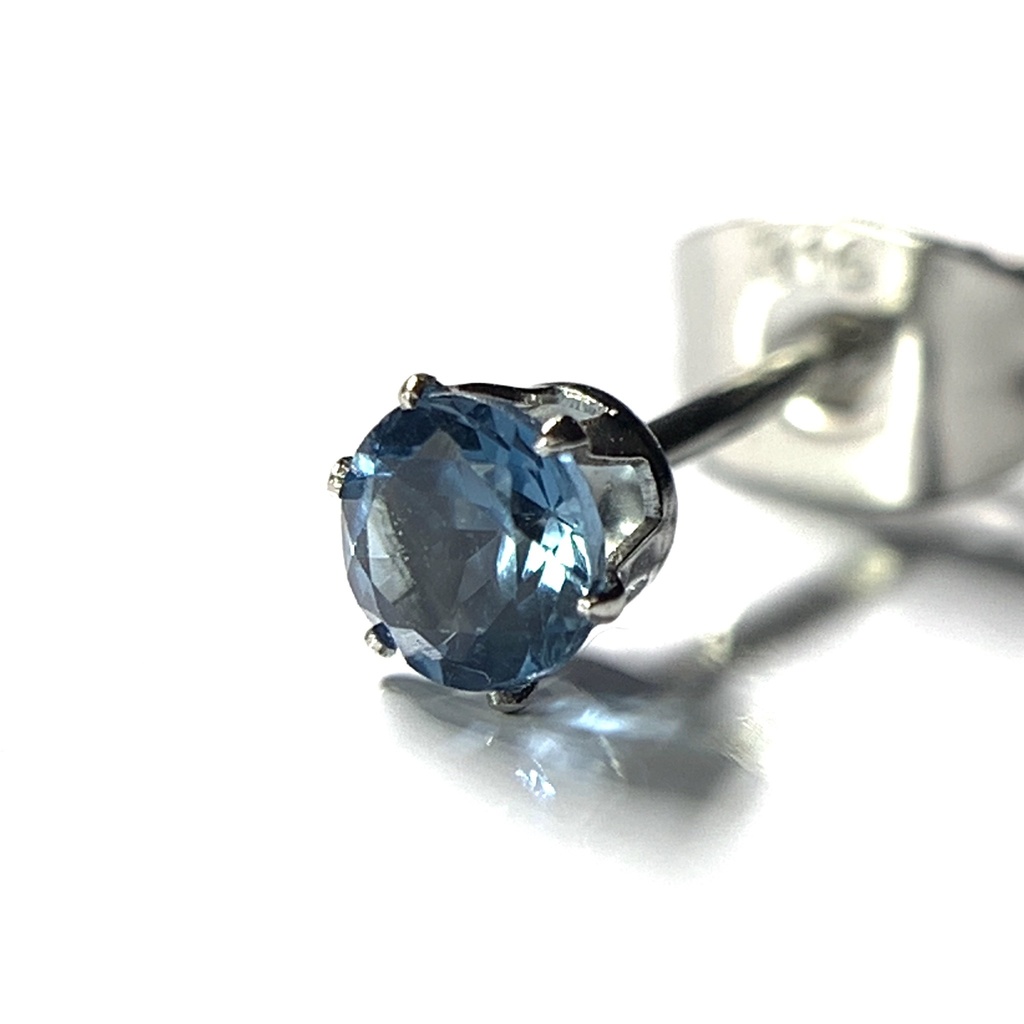 【1個売り】ロンドンブルートパーズのスタッドピアス 4mm