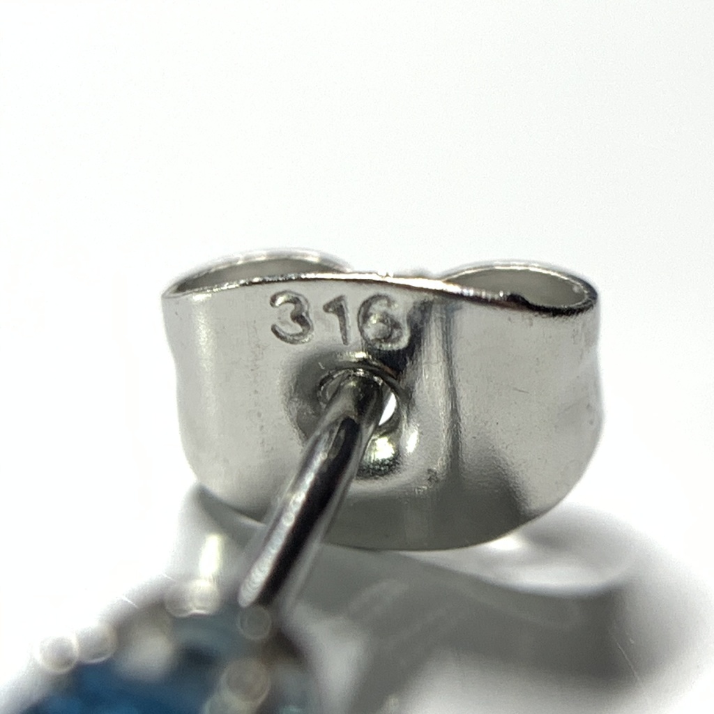 【1個売り】ロンドンブルートパーズのスタッドピアス 4mm