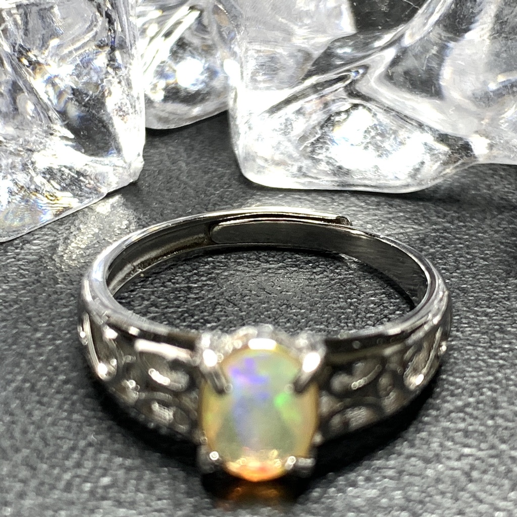 オパールのアラベスク調リングF