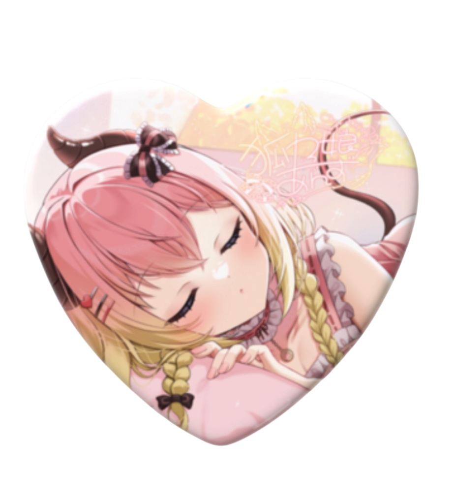 狐乃娘あんずハート缶バッチ🦊👿