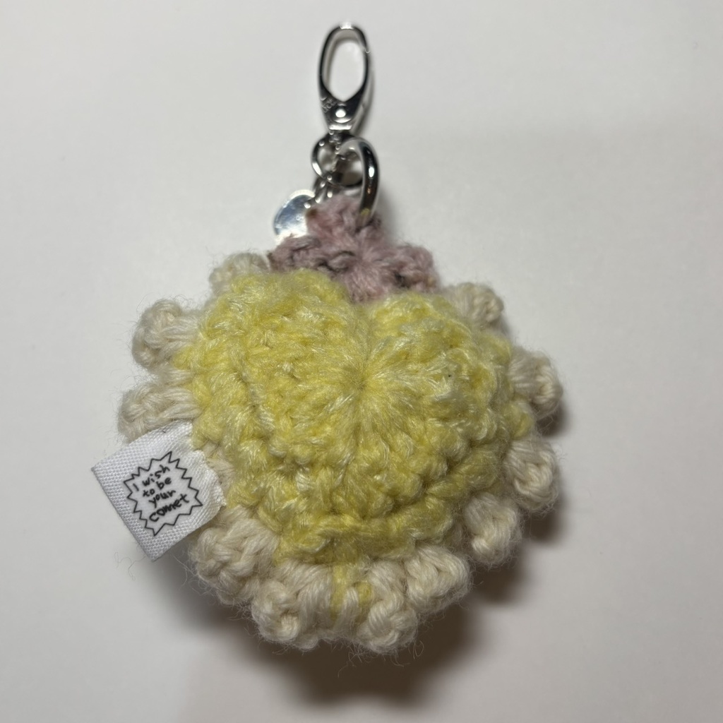 コラソンお守りキーホルダー イエロー×オフホワイト