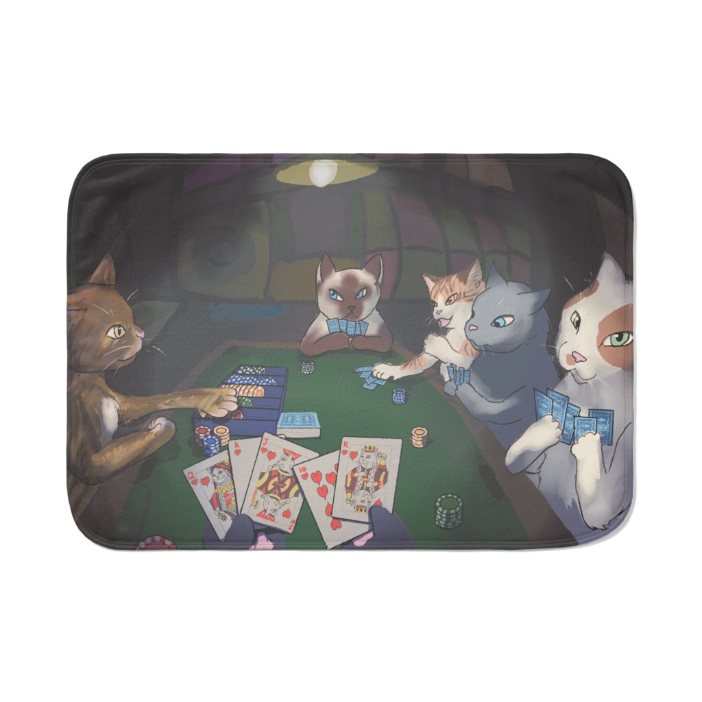 地下室でポーカーをする猫達