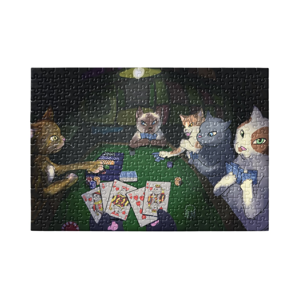 地下室でポーカーをする猫達