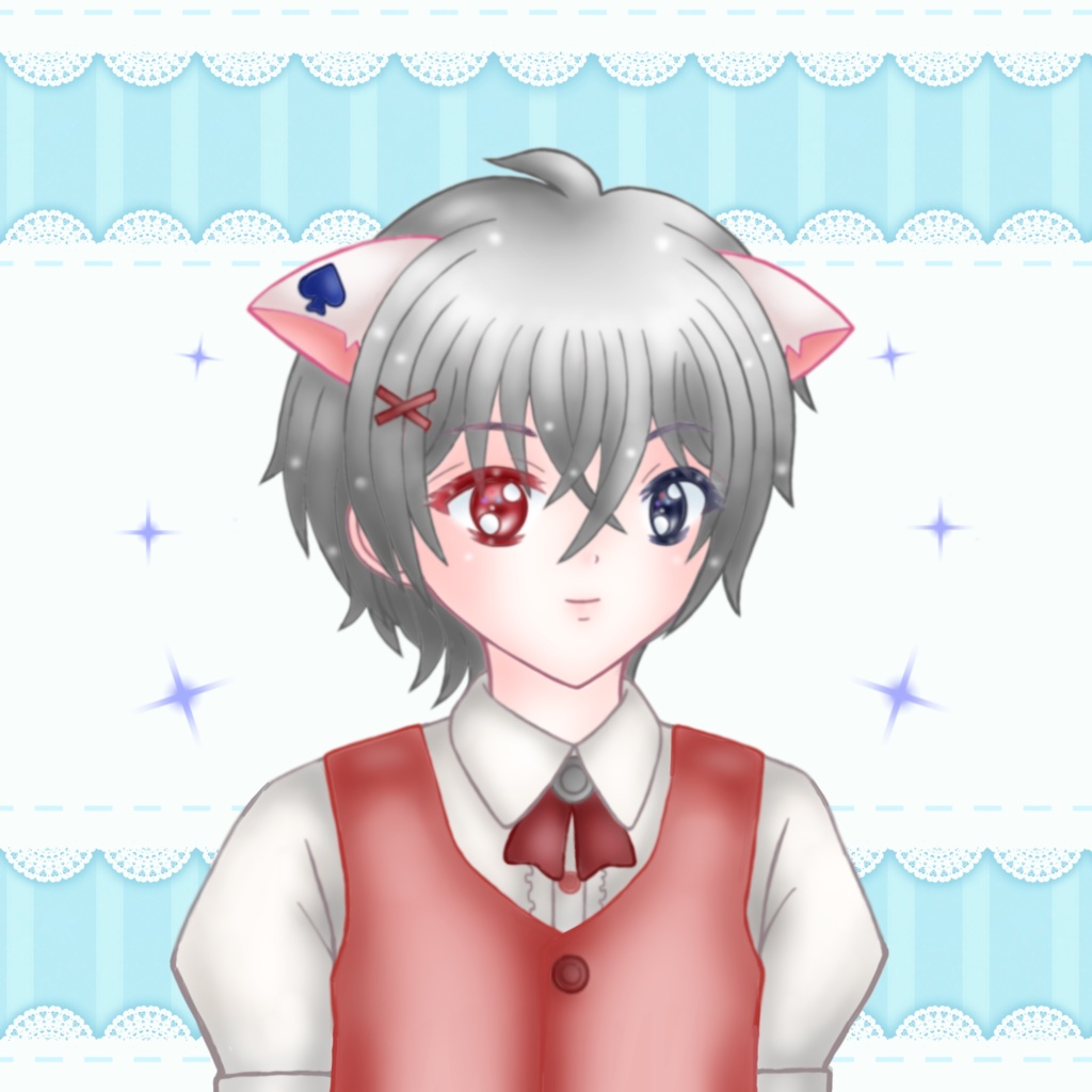 うさ耳女の子 と ねこ耳男の子