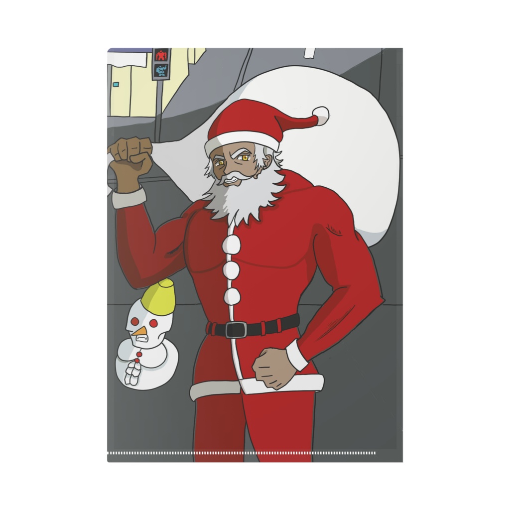 筋肉ムキムキマッチョマンのサンタ