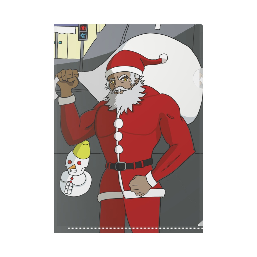 筋肉ムキムキマッチョマンのサンタ