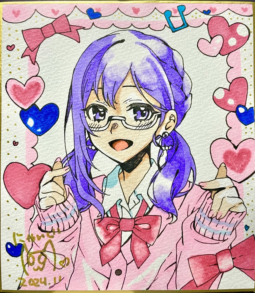 【直筆】八神マキノ　ギャル風色紙