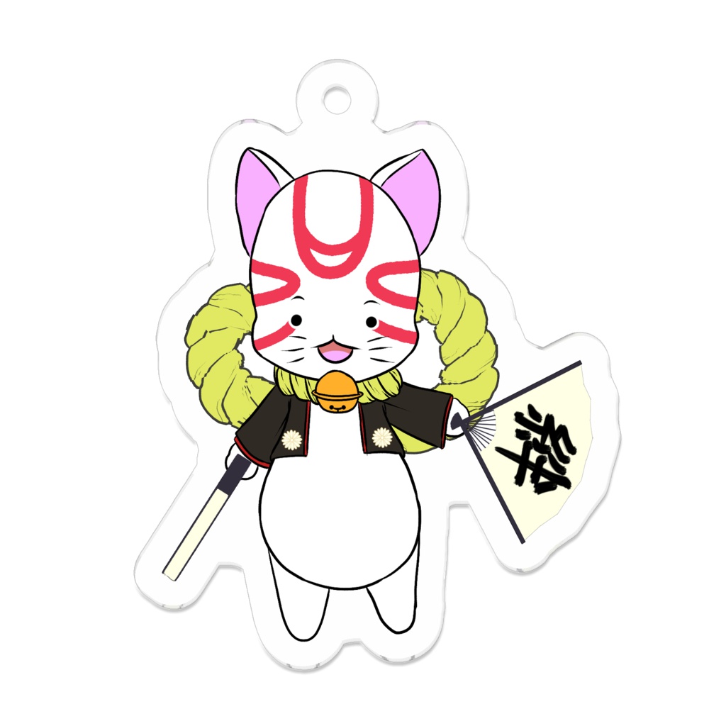 歌舞伎猫のアクリルキーホルダー